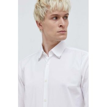 HUGO cămașă bărbați, culoarea alb, cu guler clasic, regular 50508633