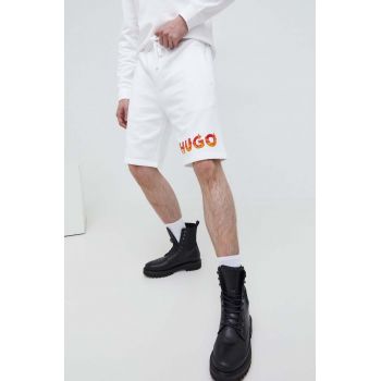 HUGO pantaloni scurți din bumbac culoarea alb 50504826