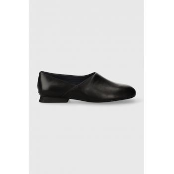 Camper pantofi de piele Casi Myra femei, culoarea negru, cu toc plat, K201083.001