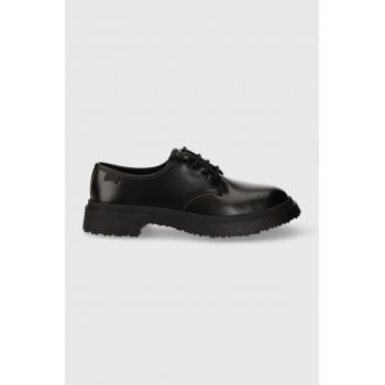 Camper pantofi de piele Walden femei, culoarea negru, cu toc plat, K201459.001