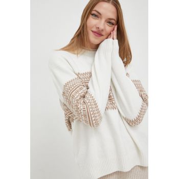 Hollister Co. pulover femei, culoarea bej, călduros