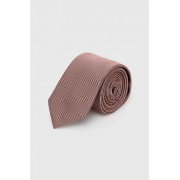 HUGO cravată de mătase culoarea bej 50468199