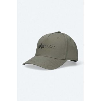 Alpha Industries șapcă de baseball din bumbac culoarea verde, cu imprimeu 126912.257-green
