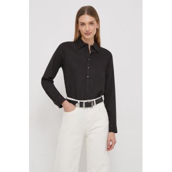 Pepe Jeans camasa ANETTE femei, culoarea negru, cu guler clasic, regular ieftina