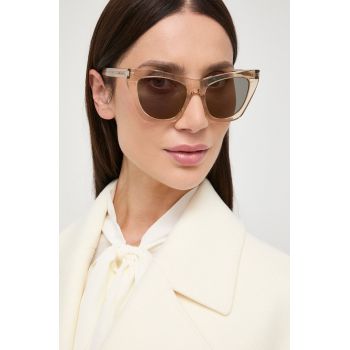 Saint Laurent ochelari de soare femei, culoarea transparent
