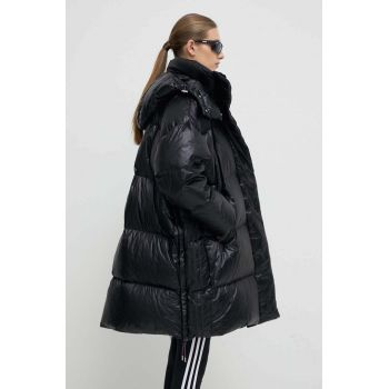 adidas Originals geacă de puf femei, culoarea negru, de iarnă, oversize IR7119