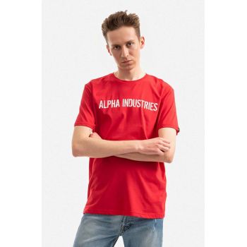 Alpha Industries tricou din bumbac culoarea roșu, cu imprimeu 116512.451-red