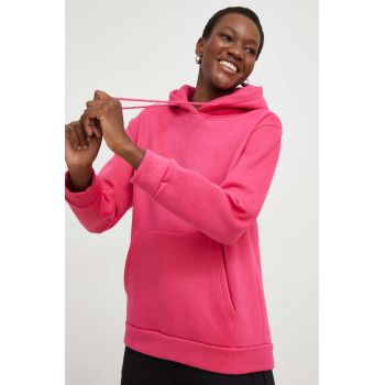 Answear Lab bluza femei, culoarea roz, cu glugă, neted