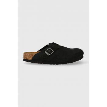 Birkenstock papuci din piele femei, culoarea negru 1026172