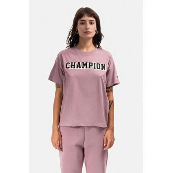 Champion tricou din bumbac culoarea violet 115450-PS162
