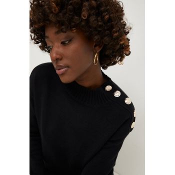 Answear Lab pulover femei, culoarea negru, cu turtleneck