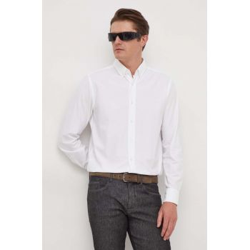 BOSS cămașă din bumbac bărbați, culoarea alb, cu guler button-down, regular 50508914