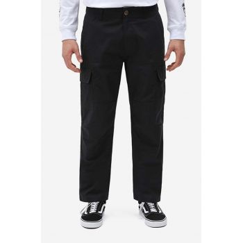 Dickies pantaloni de bumbac culoarea negru, cu fit cargo DK0A4XDUBLK-BLACK