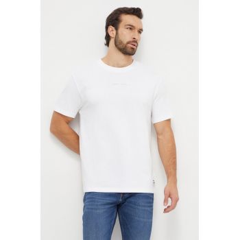 Tommy Jeans tricou din bumbac bărbați, culoarea alb, cu imprimeu DM0DM18266