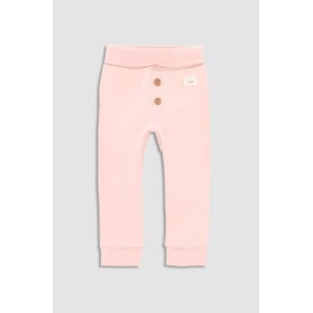 Coccodrillo leggins din bumbac pentru bebeluși culoarea roz, neted