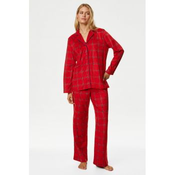 Pijama in carouri cu pantaloni lungi de firma originale