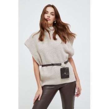 Answear Lab pulover femei, culoarea bej, călduros, cu turtleneck