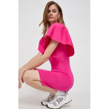 Karl Lagerfeld rochie culoarea roz, mini, mulata