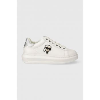 Karl Lagerfeld sneakers din piele KAPRI culoarea alb, KL62530N