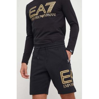 EA7 Emporio Armani pantaloni scurti din bumbac culoarea negru