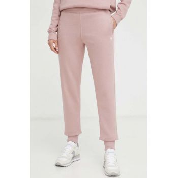 G-Star Raw pantaloni de trening culoarea roz, neted ieftin