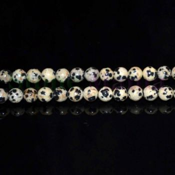 Colier jasp dalmatian sfere 6mm