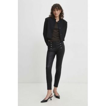 Answear Lab pantaloni femei, culoarea negru, mulata, medium waist