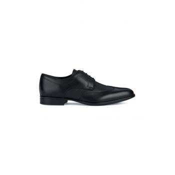 Geox pantofi de piele U IACOPO A culoarea negru, U359GA04347C9999 de firma originali