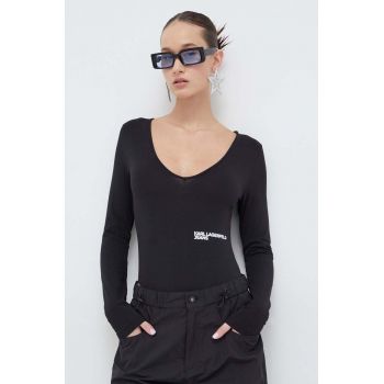 Karl Lagerfeld Jeans body femei, culoarea negru