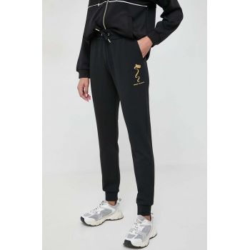 Armani Exchange pantaloni de trening culoarea negru, cu imprimeu