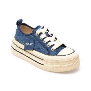 Pantofi GRYXX albastri, 3013, din material textil