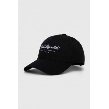 Karl Lagerfeld șapcă culoarea negru, cu imprimeu 541123.805626