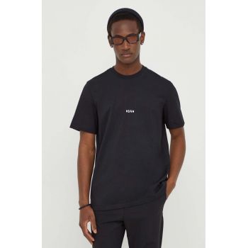 MSGM tricou din bumbac barbati, culoarea negru, cu imprimeu