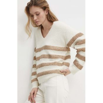 Answear Lab pulover de lana culoarea bej