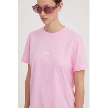 MSGM tricou din bumbac femei, culoarea roz 2000MDM500.200002