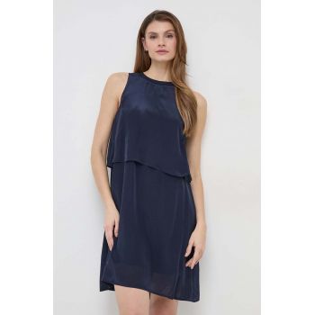 Armani Exchange rochie culoarea albastru marin, mini, evazati