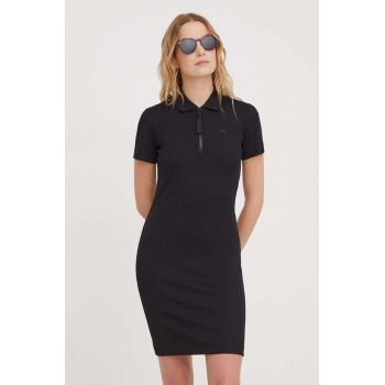 Lacoste rochie culoarea negru, mini, mulata de firma originala