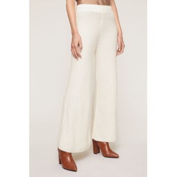 Pantaloni din amestec de lana cu croiala ampla
