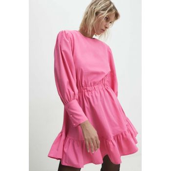 Answear Lab rochie culoarea roz, mini, evazati