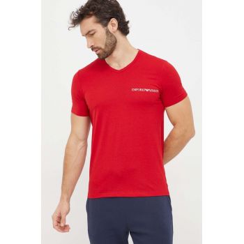 Emporio Armani Underwear tricou lounge 2-pack culoarea rosu, cu imprimeu