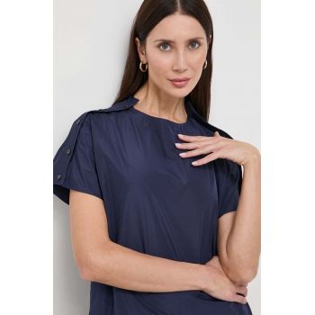 Liviana Conti bluză femei, culoarea bleumarin, uni F4SY04