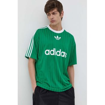 adidas Originals tricou bărbați, culoarea verde, cu imprimeu IM9457