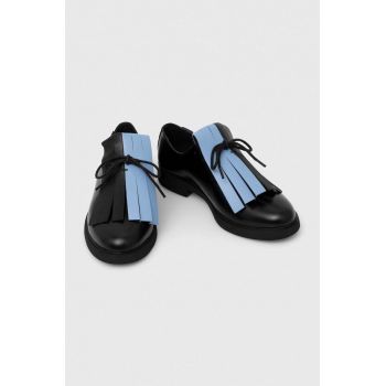 Camper pantofi de piele TWS femei, culoarea negru, cu toc plat, K201454.005