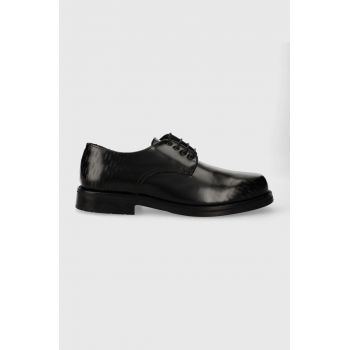 Karl Lagerfeld pantofi de piele KRAFTMAN barbati, culoarea negru, KL11423A de firma originali