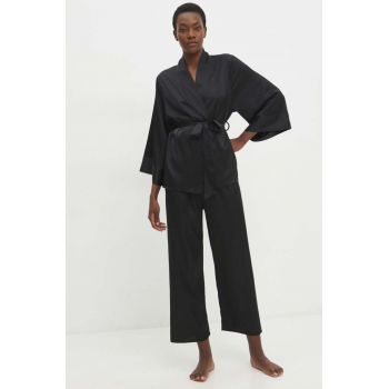 Answear Lab pijama femei, culoarea negru