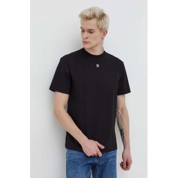 HUGO tricou din bumbac bărbați, culoarea negru, uni 50505201