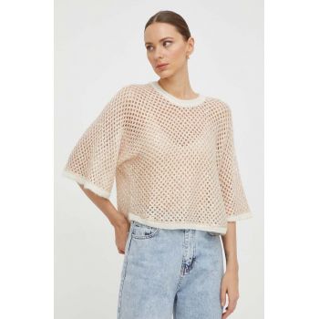 BA&SH pulover din amestec de lana femei, culoarea bej, light