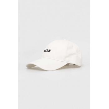 MSGM șapcă de baseball din bumbac culoarea alb, cu imprimeu 3641MDL06.247273