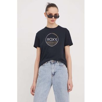 Roxy tricou din bumbac femei, culoarea negru ERJZT05698