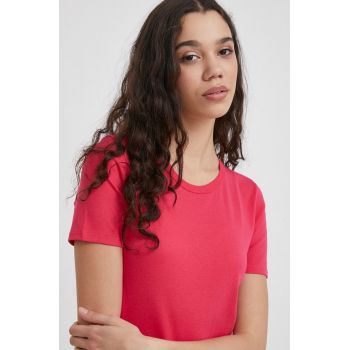 United Colors of Benetton tricou din bumbac femei, culoarea roz